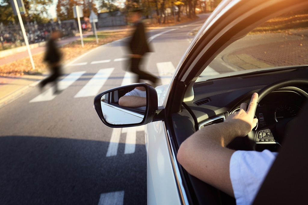 Driver,Lets,The,Pedestrians,On,The,Aisle